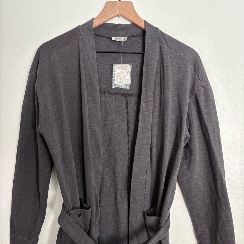 Free People Intimately Babe I’m Yours Maxi Cardi Grey Long Sleeve Robe SMALL NWT - Picture 3 of 10
